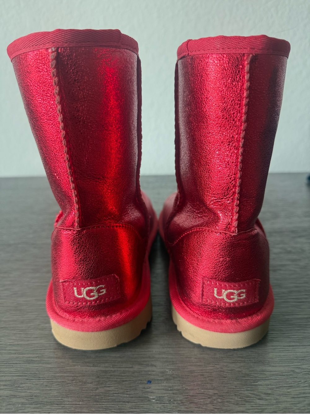 UGG Metallic Red Short Booties